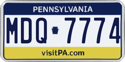 PA license plate MDQ7774