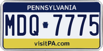 PA license plate MDQ7775