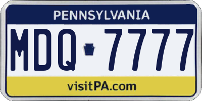 PA license plate MDQ7777