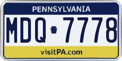 PA license plate MDQ7778