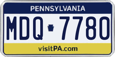 PA license plate MDQ7780