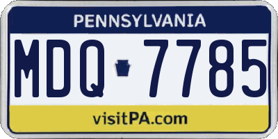 PA license plate MDQ7785