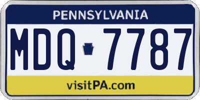 PA license plate MDQ7787