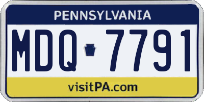 PA license plate MDQ7791