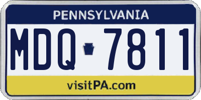 PA license plate MDQ7811
