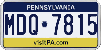 PA license plate MDQ7815