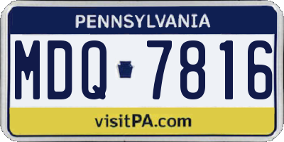 PA license plate MDQ7816