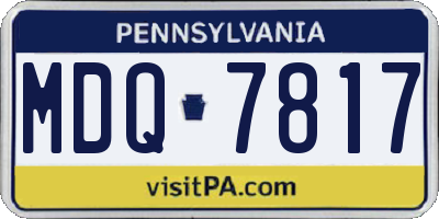 PA license plate MDQ7817