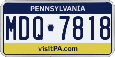 PA license plate MDQ7818