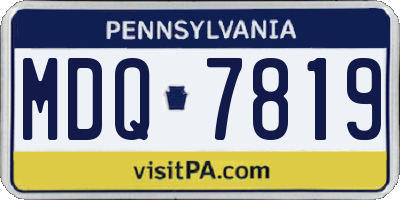 PA license plate MDQ7819