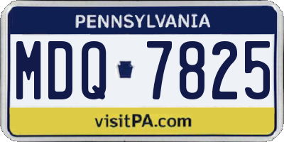 PA license plate MDQ7825