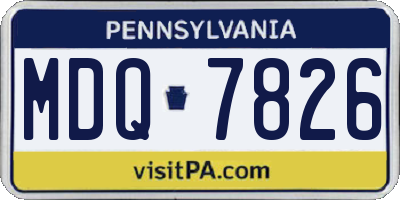 PA license plate MDQ7826