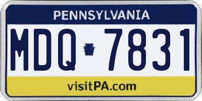 PA license plate MDQ7831