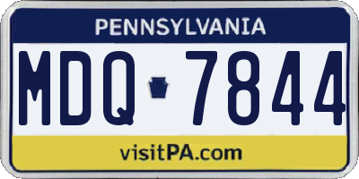 PA license plate MDQ7844