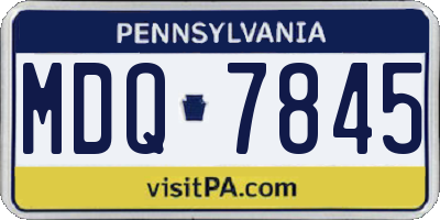 PA license plate MDQ7845