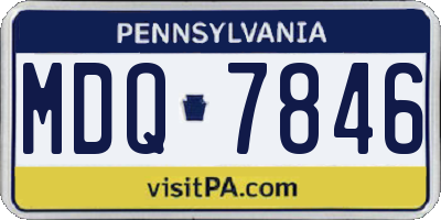PA license plate MDQ7846