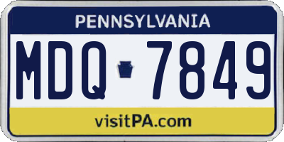 PA license plate MDQ7849