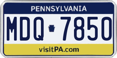 PA license plate MDQ7850