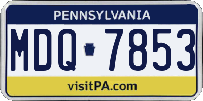 PA license plate MDQ7853