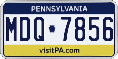 PA license plate MDQ7856