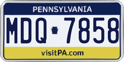 PA license plate MDQ7858