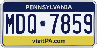 PA license plate MDQ7859