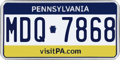 PA license plate MDQ7868