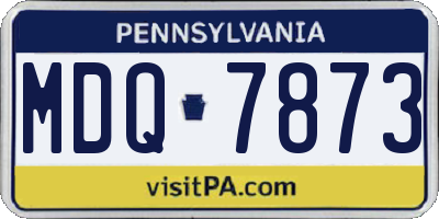 PA license plate MDQ7873