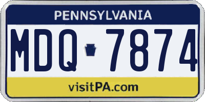PA license plate MDQ7874