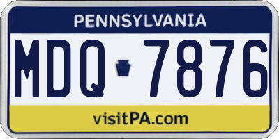PA license plate MDQ7876