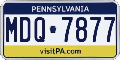 PA license plate MDQ7877