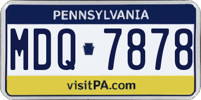 PA license plate MDQ7878