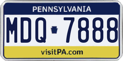 PA license plate MDQ7888