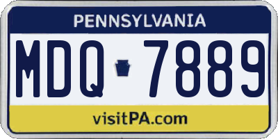 PA license plate MDQ7889