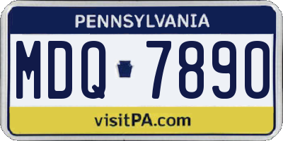 PA license plate MDQ7890
