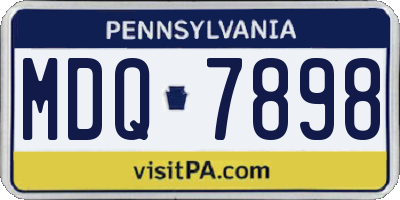 PA license plate MDQ7898