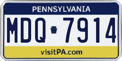 PA license plate MDQ7914