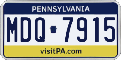 PA license plate MDQ7915