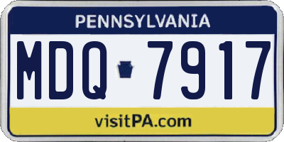PA license plate MDQ7917