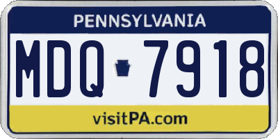 PA license plate MDQ7918