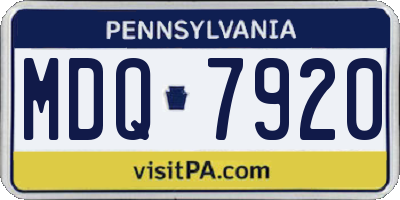 PA license plate MDQ7920