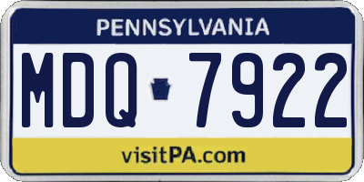 PA license plate MDQ7922