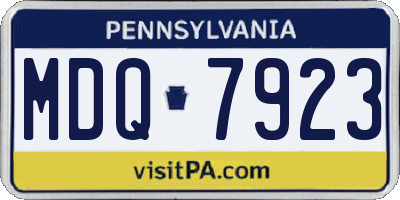 PA license plate MDQ7923