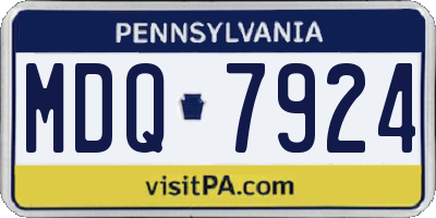 PA license plate MDQ7924