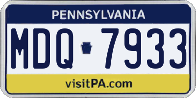 PA license plate MDQ7933
