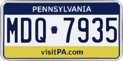 PA license plate MDQ7935