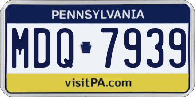 PA license plate MDQ7939