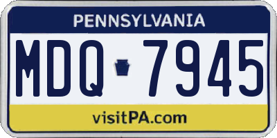 PA license plate MDQ7945