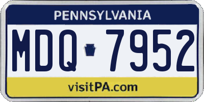 PA license plate MDQ7952