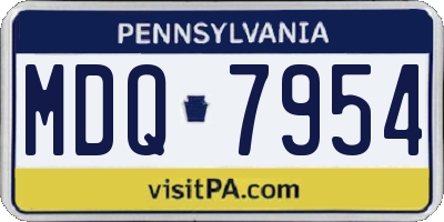 PA license plate MDQ7954